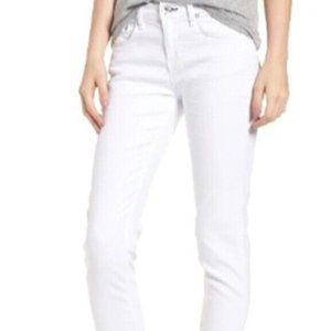 RAG & BONE THE DRE WHITE ANKLE SLIM BOYFRIEND JEANS